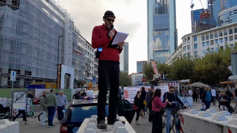 Demonstration am 14.10.2023 gegen die Agenda 2030, C40 und Race to Zero, Rede Matthias