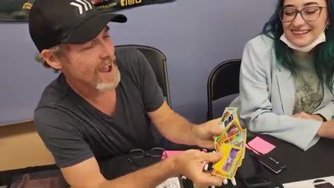 Digimon Voice Actor Brian Donovan opens a Pokemon pack 🤣