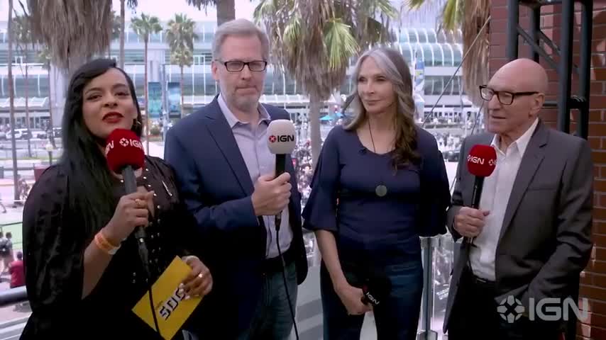 Picard Patrick Stewart and Gates McFadden Tease TNG Crew Tension Comic Con 2022