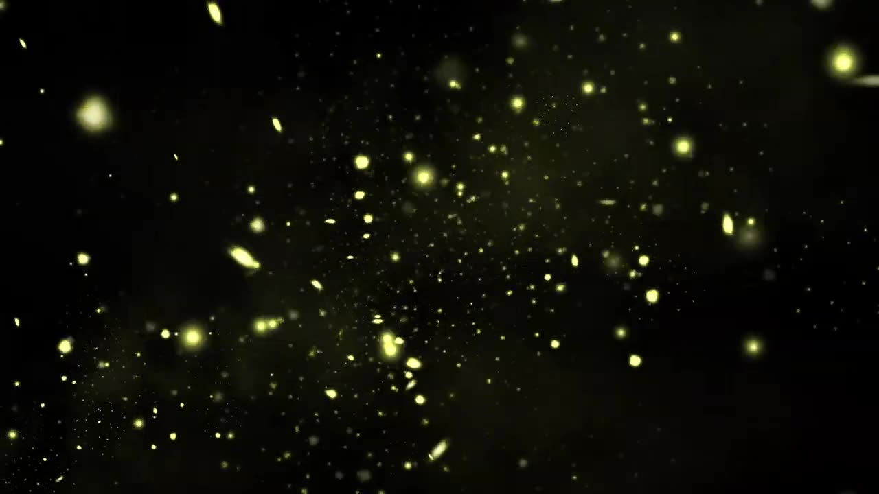 Fireflies Gold Particles at Night [Free Stock Video Footage Clips]