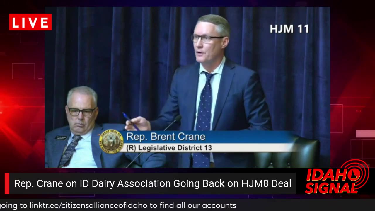 Rep. Brent Crane's scathing rebuke against the Dairymen's Association failing to live up to their word