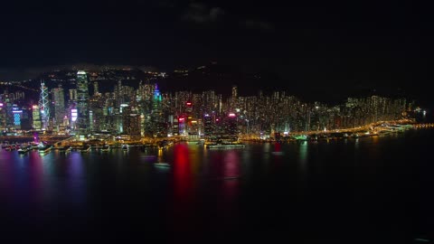 Nighttime View of Hong Kong's Cityscape