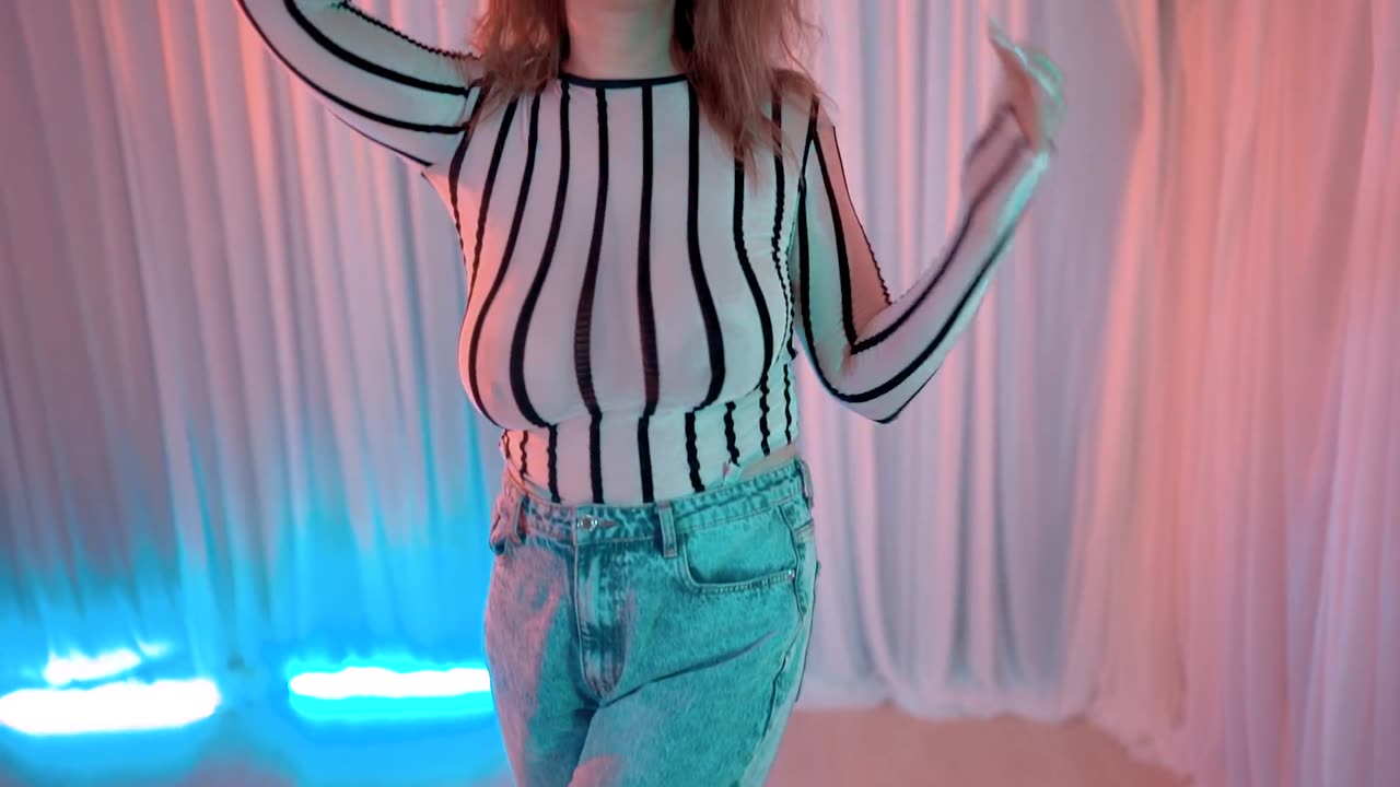 Fashion model poses in slow motion Beautiful model Charlie_1080p