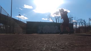 Martial Arts practice with baseball bat