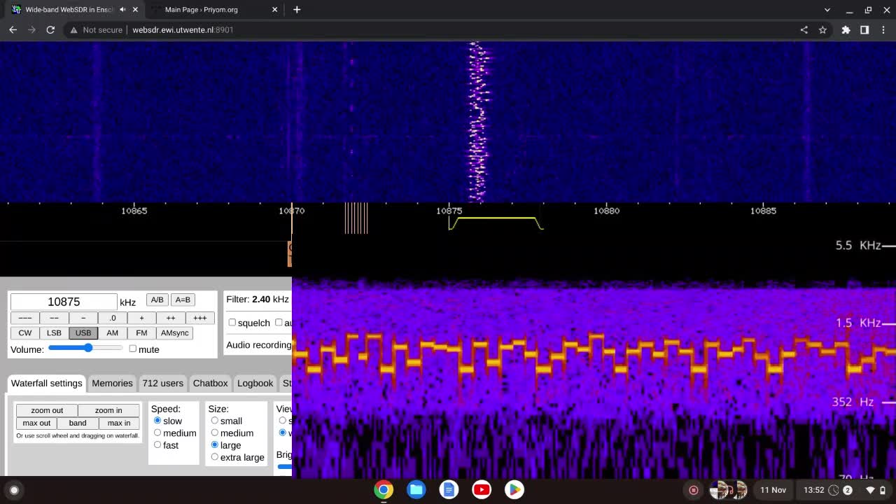 XPA1 Data Mode 11/11/2022 1350 UTC 10875kHz