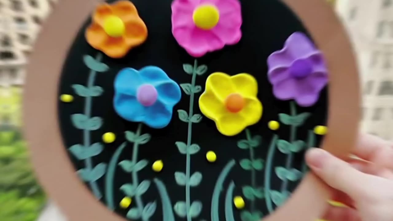 Spring themed creative clay paintings suitable for kindergarten child