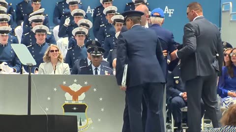 President Joe Biden falls on stage at the Air Force Graduation