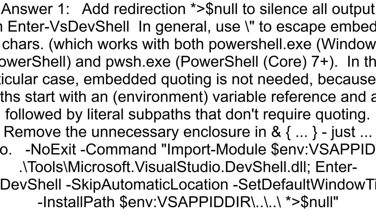 Remove quotVisual Studio 2022 Developer PowerShellquot header in Visual Studio Terminal