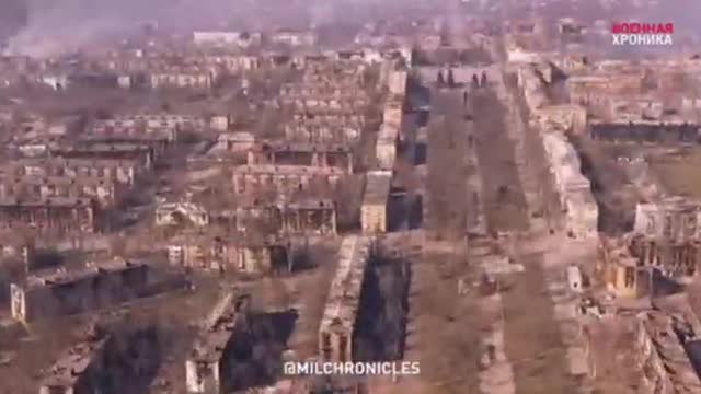 Ukraine: Birds eye view of Avovstal. The last bastion of Mariupol.