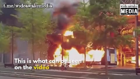 Electric RATP Bus Burning