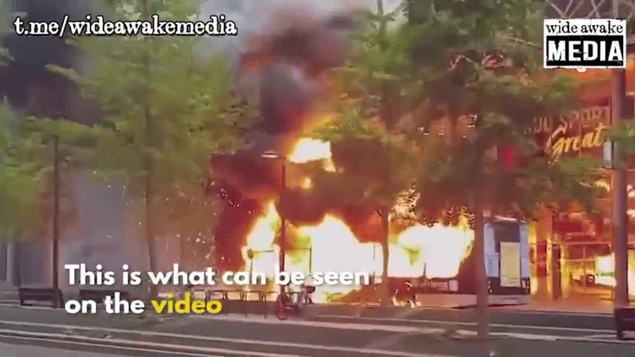 Electric RATP Bus Burning