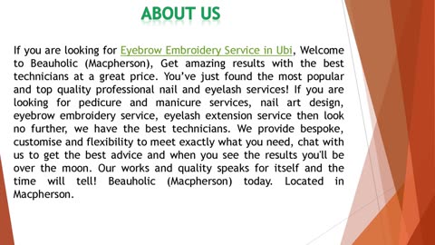 If you are looking for Eyebrow Embroidery Service in Ubi