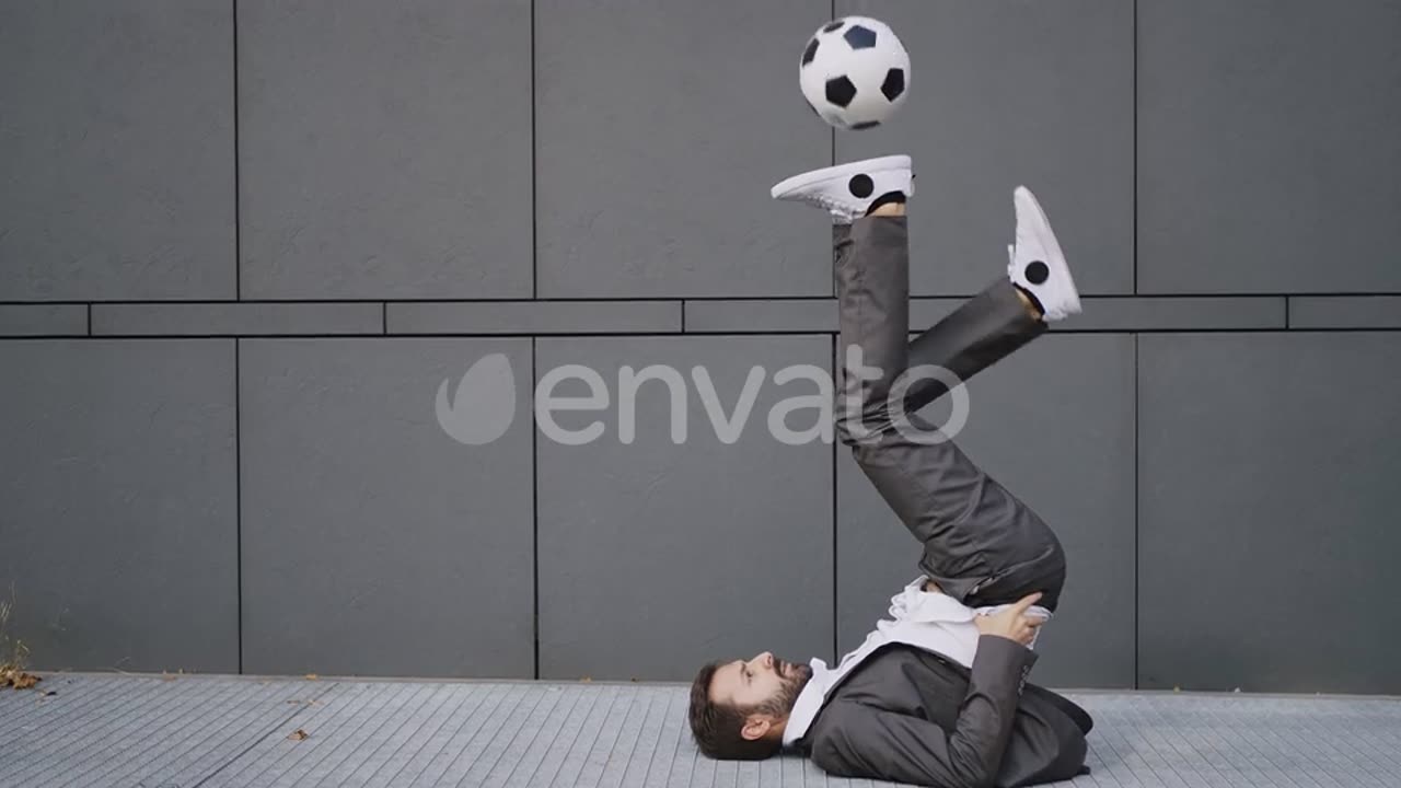 Soccer freestyle player making tricks with the ball