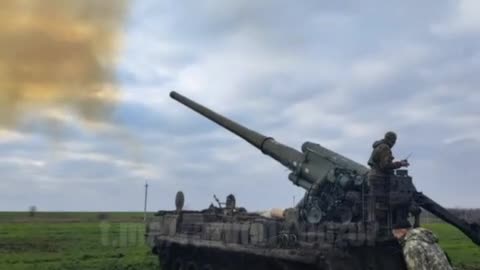 Russian "atomic" Pion guns destroy V.S.U. fortifications and equipment in Kharkiv region