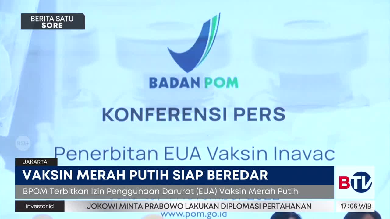 BPOM Terbitkan Izin Edar Penggunaan Darurat Vaksin Inavac