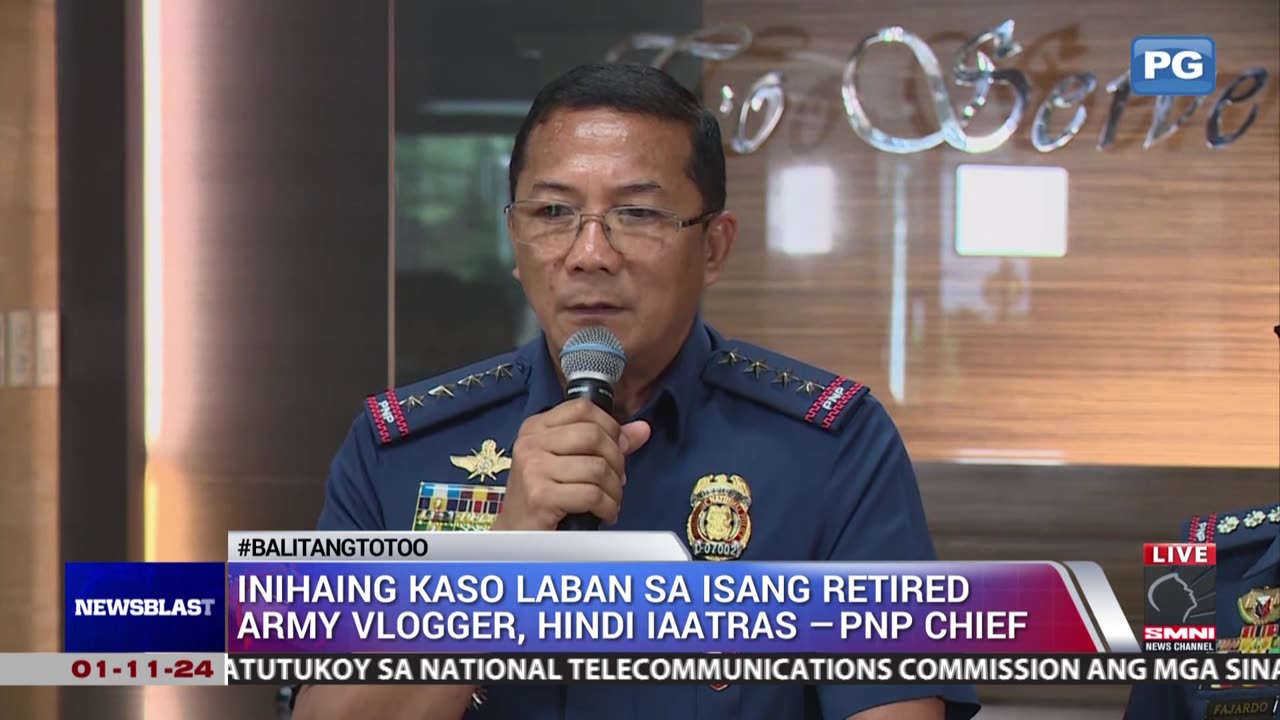 Inihaing kaso laban sa isang retired army vlogger, hindi iaatras