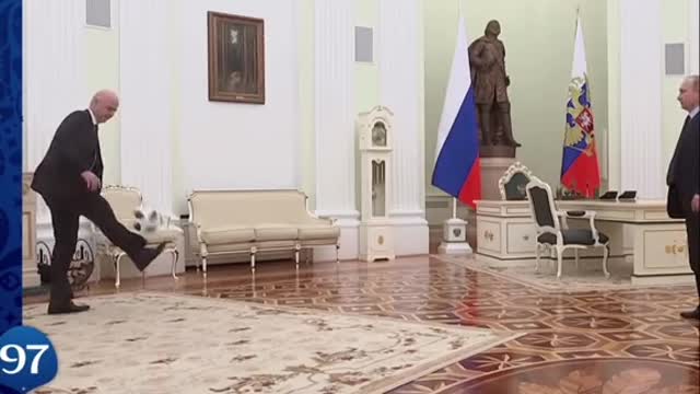 Russian President Playing Football in his Office