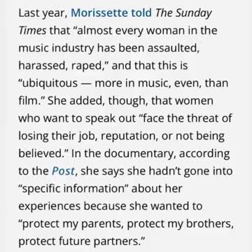 ALANIS MORISSETTE ON THE MUSIC INDUSTRY RUN BY ELITE PEDOPHILES CHILD RAPISTS
