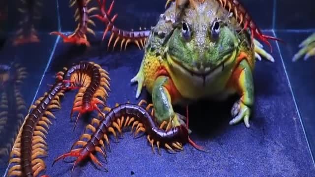 african bullfrog VS 10 centipede