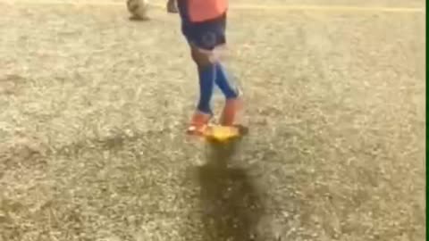 Super kid football player