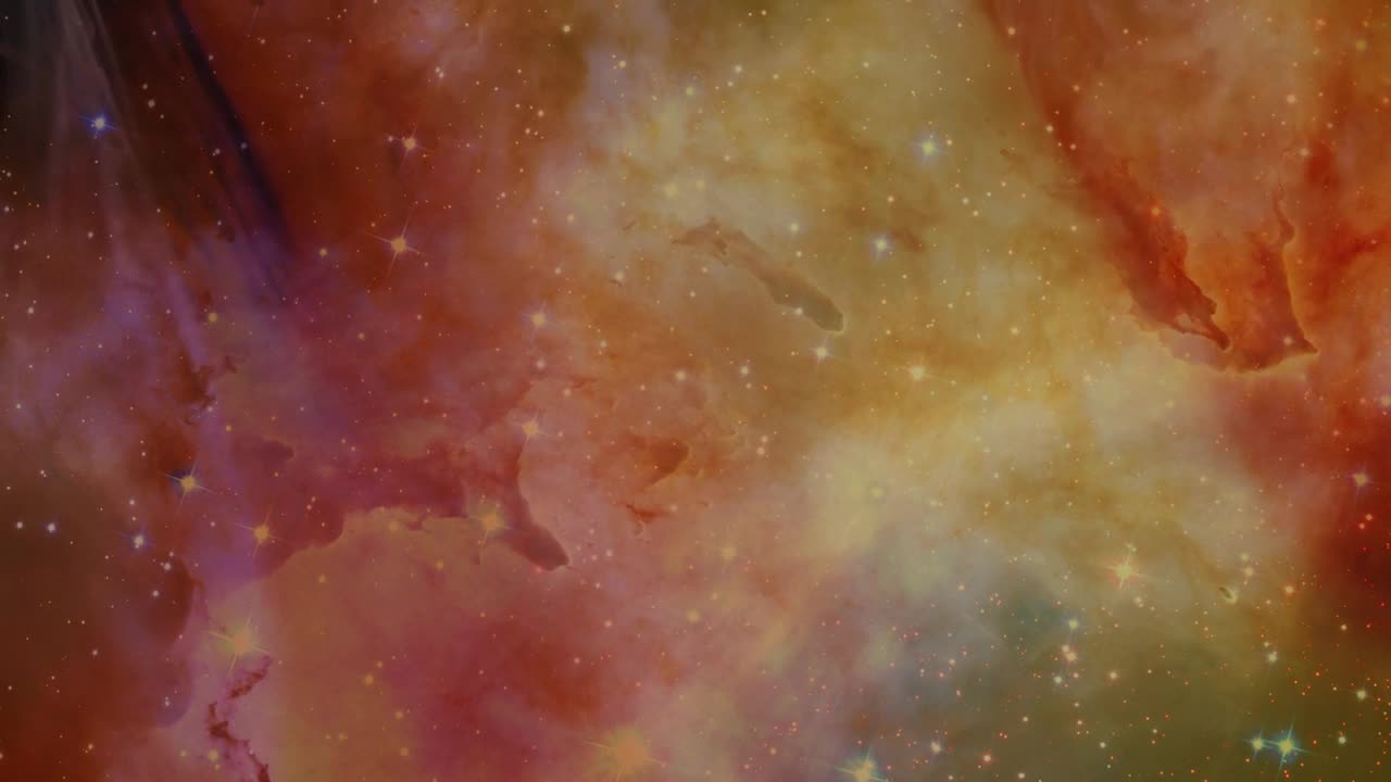 Stars, galaxies and nebulae under video of a liquid