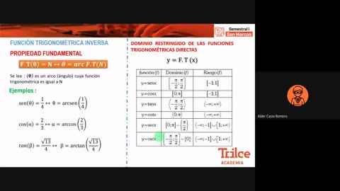 TRILCE SEMESTRAL 2021 | SEMANA 17 | TRIGONOMETRÍA: FUNCIONES INVERSAS