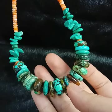 Turquoise pink Princess spiny oyster Carved rose shape Ametrine gemstone necklace06