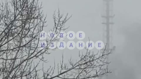 Video of a smoking TV tower in Kharkiv