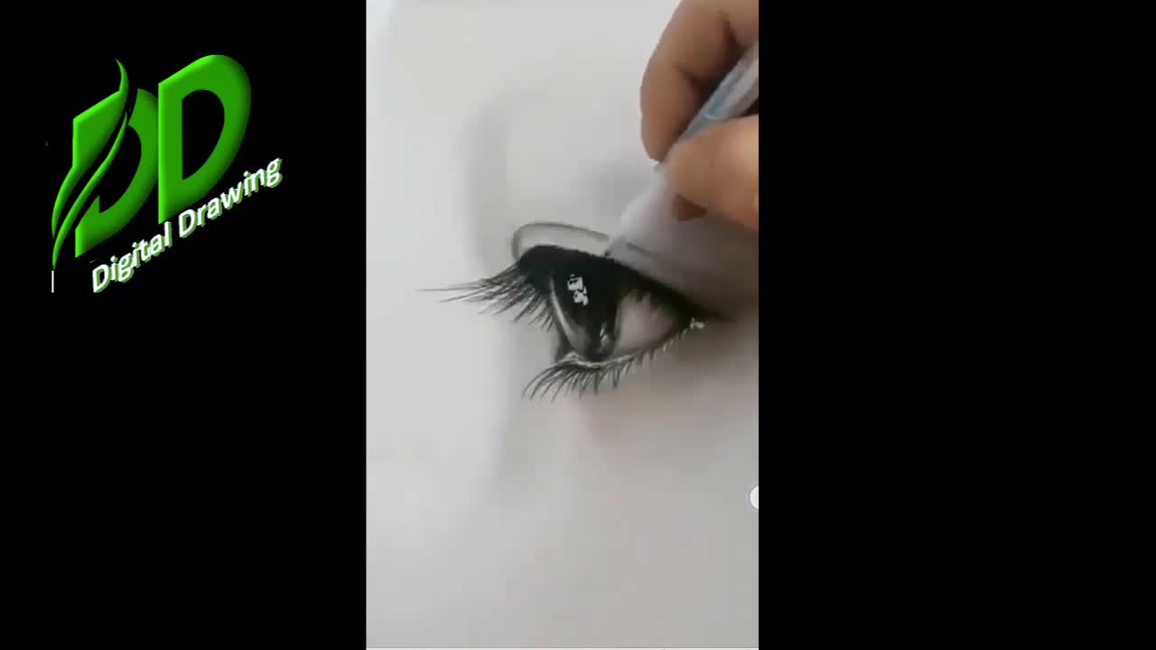 eye drawing side view with a pencil