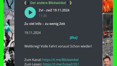 Zu viel Info – zu wenig Zeit 19.11.2024 Weltkrieg! Volle Fahrt voraus! Schon wieder!