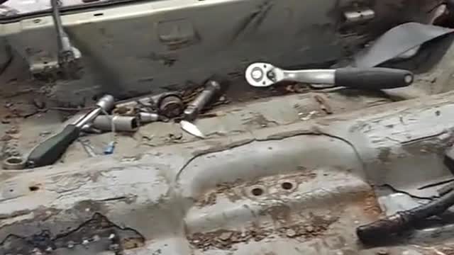 Abandoned car frame maintenance car repair automobile maintenance
