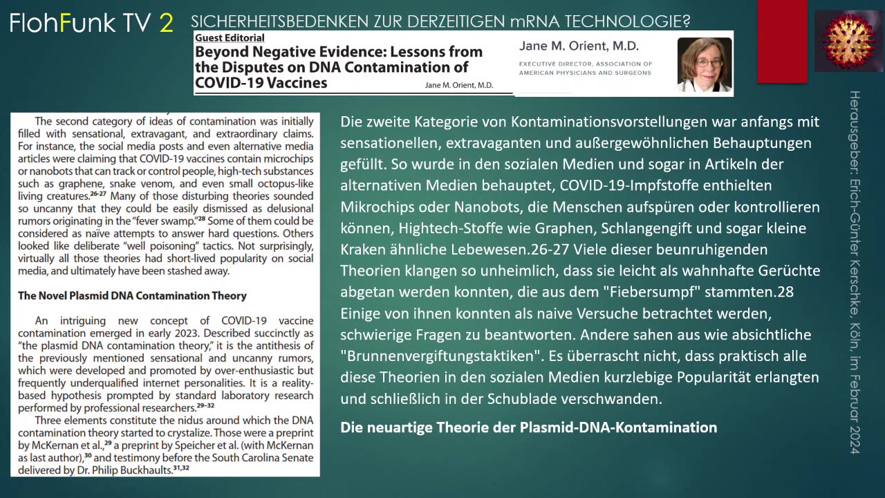 February 10, 2024...🇩🇪 🇦🇹 🇨🇭...„Lehren aus dem Streit über die DNA-Kontamination von Covid 19-Impfstoffen“ von Jane M. Orient M.D．