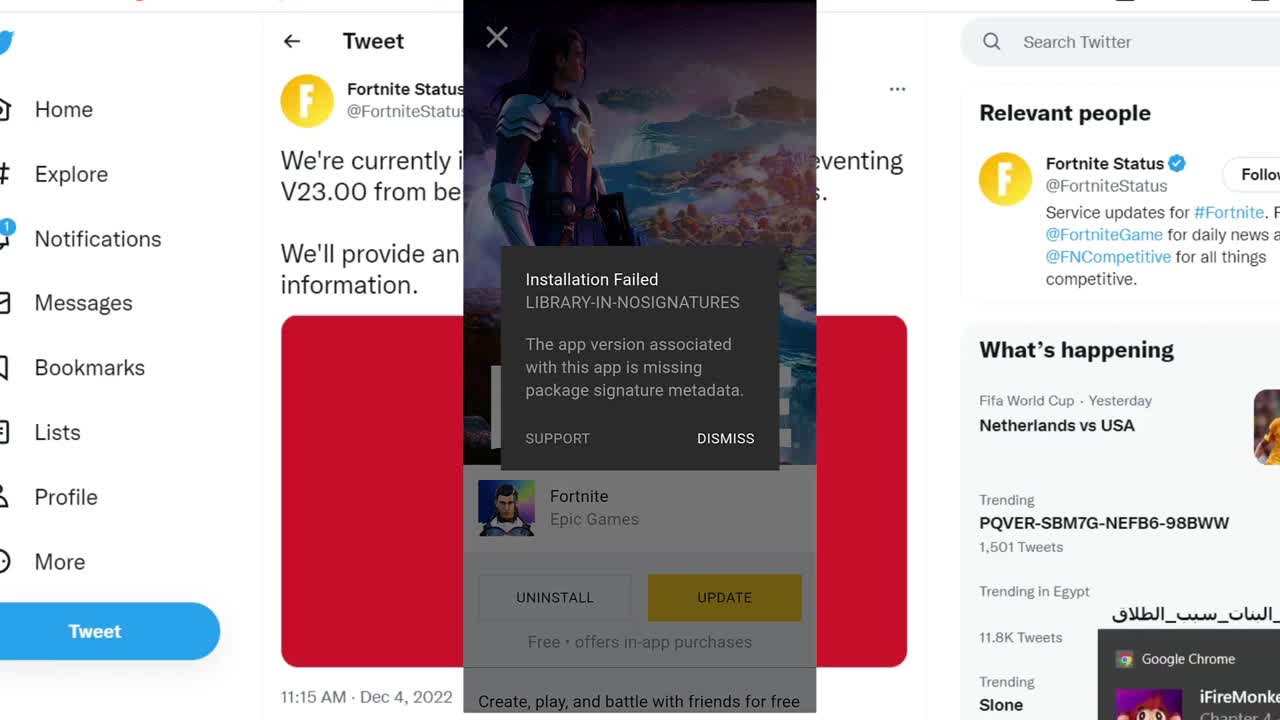 Installation Failed On Mobile Phone in Update Chapter 4