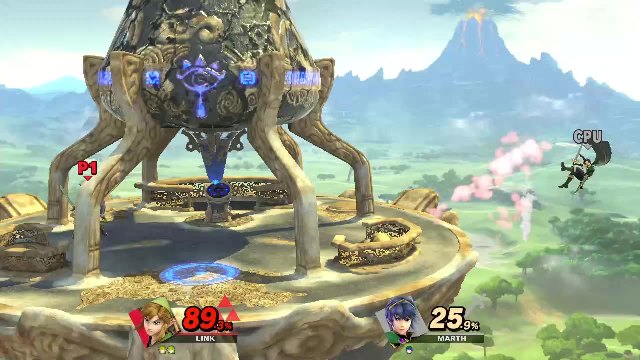 Link Vs Marth on Great Plateau Tower (Super Smash Bros Ultimate)