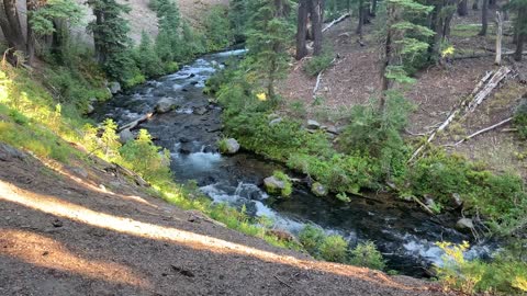 Central Oregon - Trail Perspective Above Tranquil Zigzagging Creek