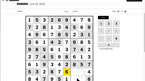 Sudoku 2023-06-23 easy