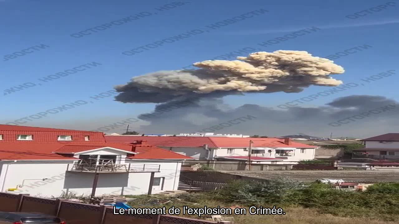 Le moment de l'explosion en Crimée.