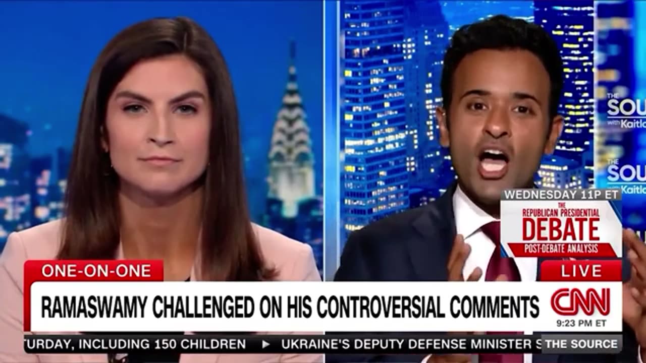 Vivek Ramaswamy Happily Corrects Nasty Kaitlan Collins on CNN