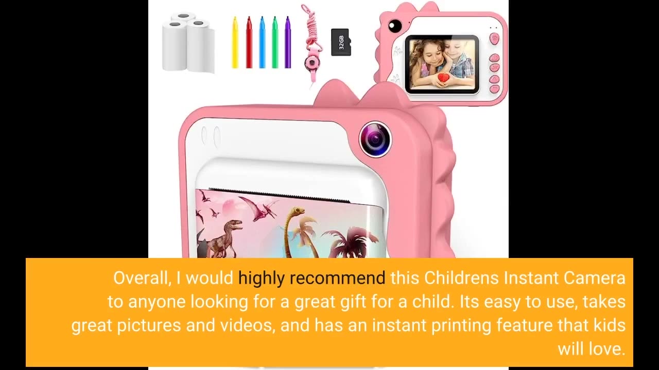 Children's Instant Camera, 12MP Digital Camera for Children with Printing Paper