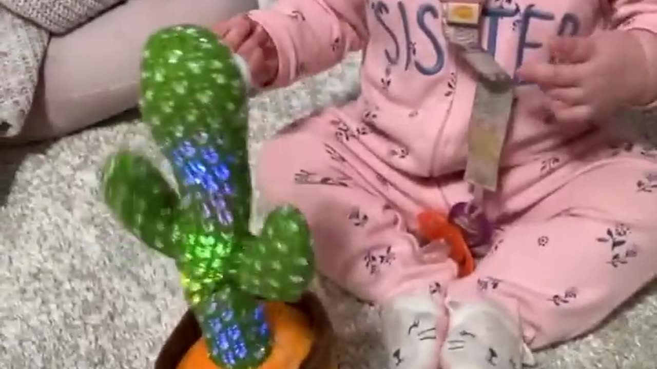 Baby Has in Depth Conversation With Talking Cactus Toy || ViralHog