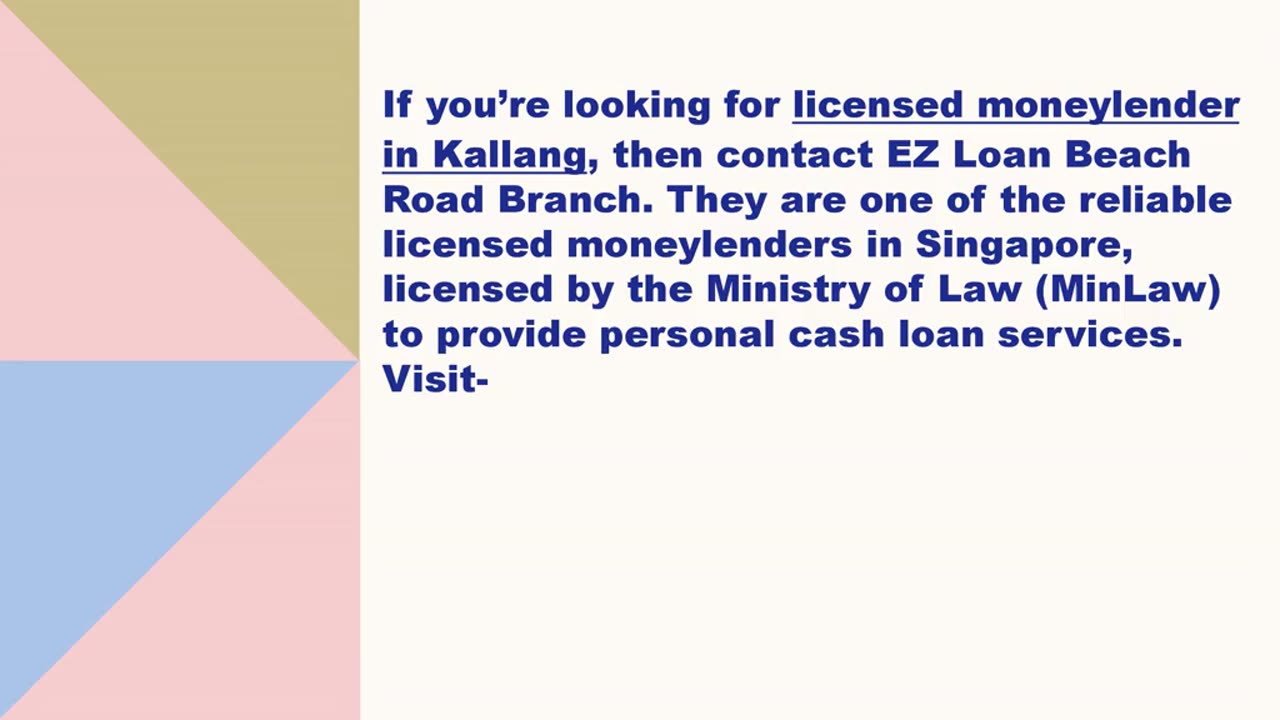 Best licensed moneylender in Kallang