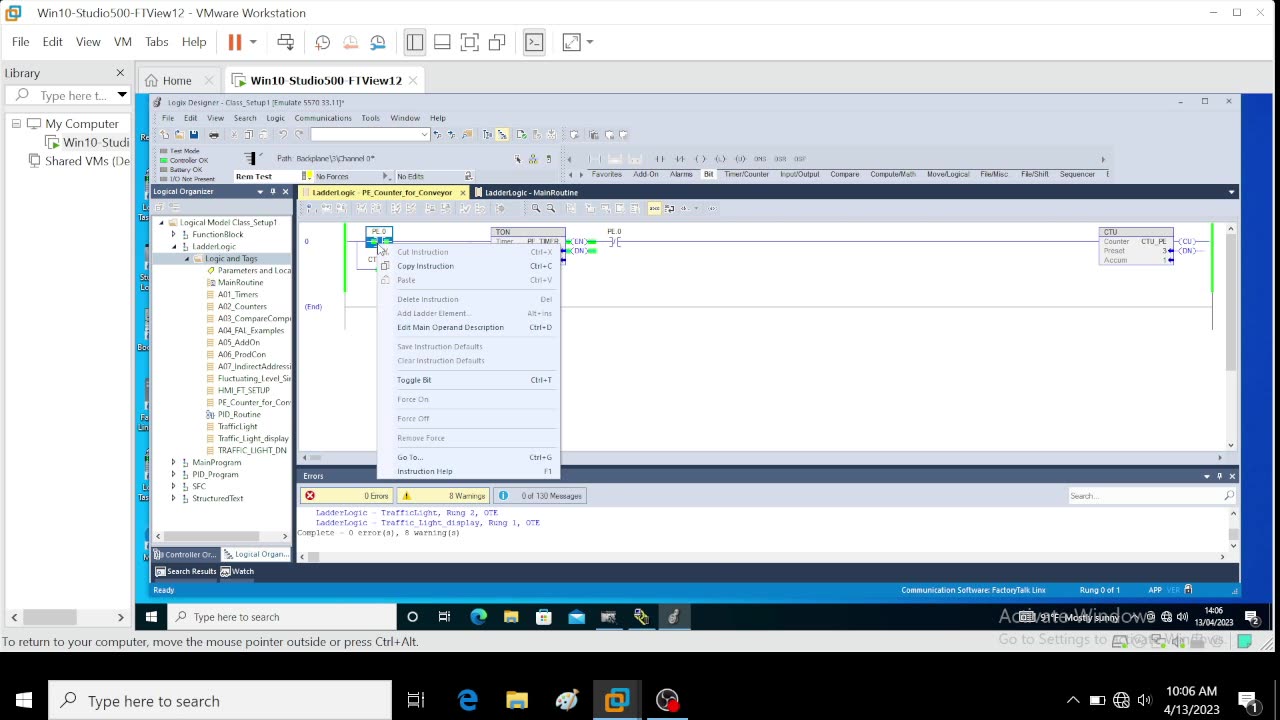 RSLogix Studio 5000 - PE Conveyor Counter logic