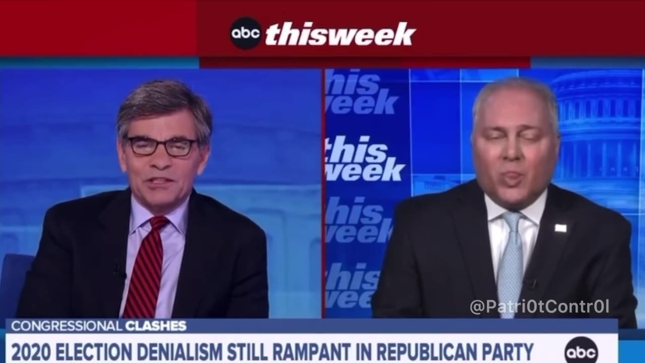 Deep State puppet George Stephanopoulos gets mad when Scalise won't say 2020 Election wasn't Stolen