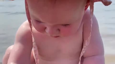 baby at beach