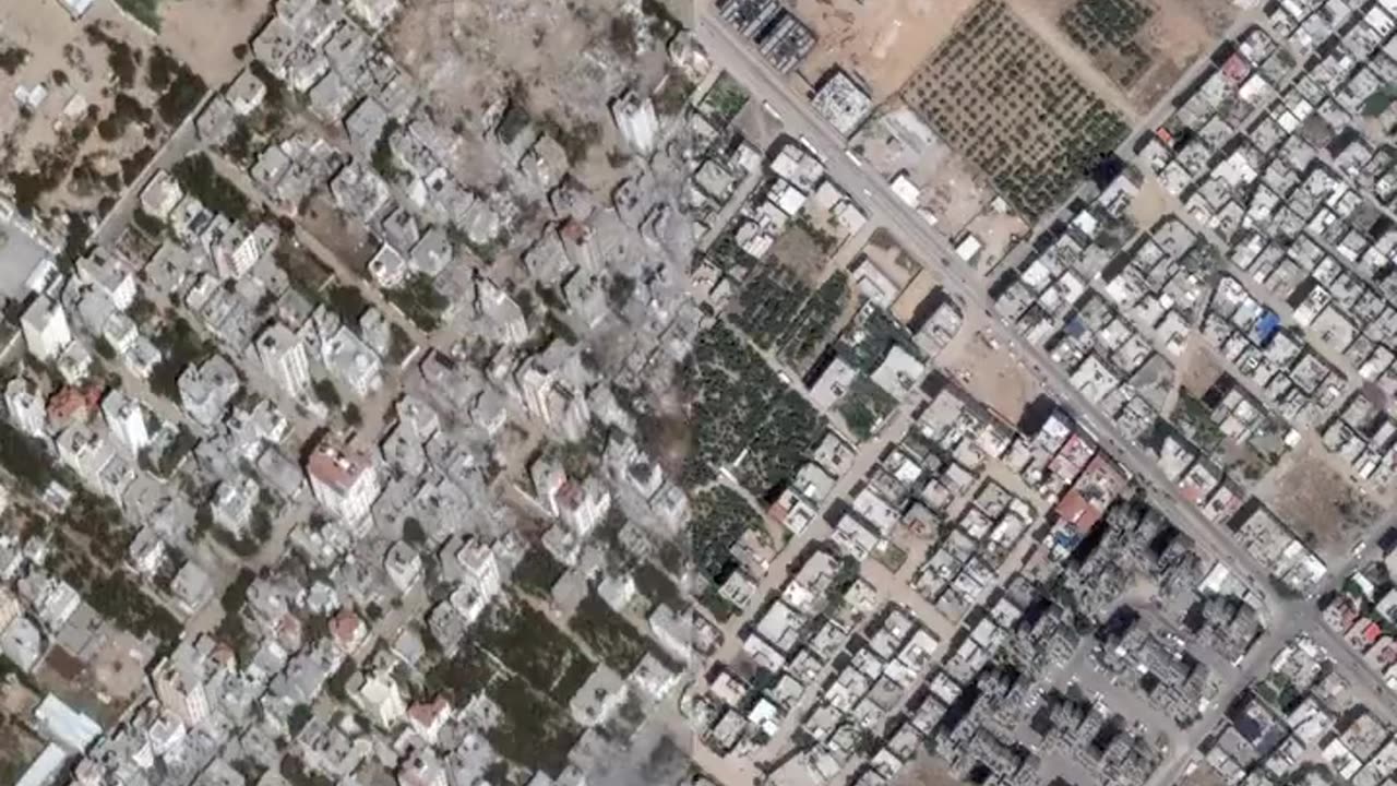 Satellite images of some neighborhoods in the Gaza Strip
