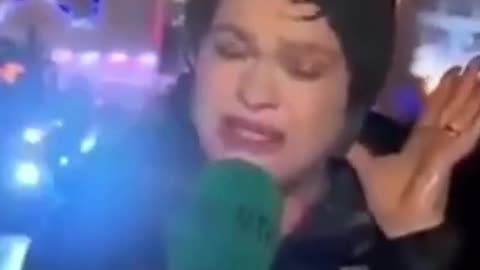 Irish Journalist hit with Stop Sign in the Storm