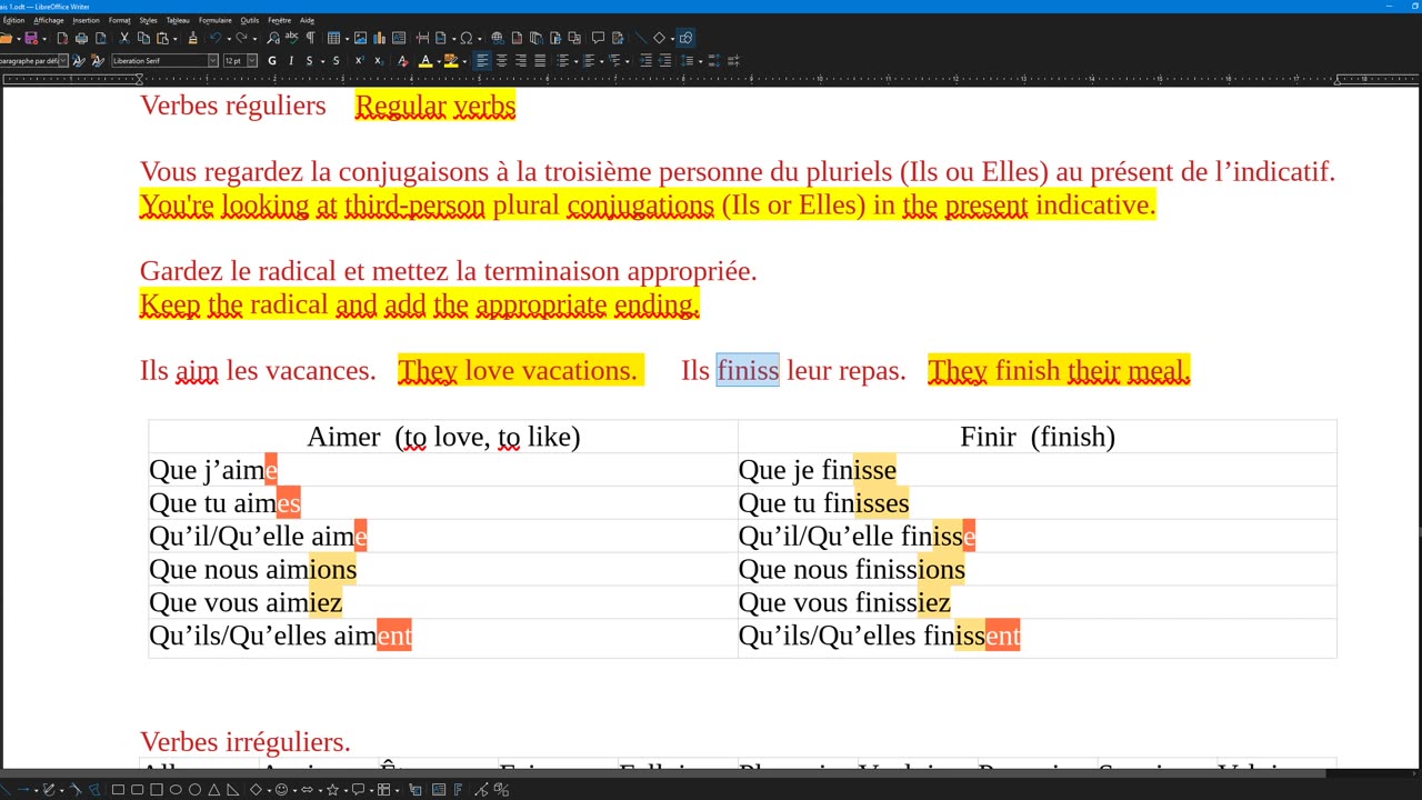 French 28 (new) present subjunctive