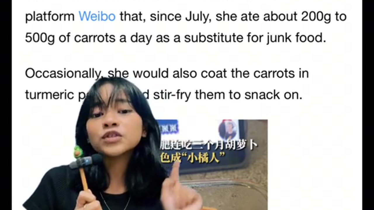 WOMAN TURNS ORANGE AFTER EATING CARROTS EVERYDAY FOR 3 MONTHS TO LOSE WEIGHT