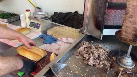 TURKISH STREET FOOD - DONER KEBAB SHAWARMA DEMONSTRATION