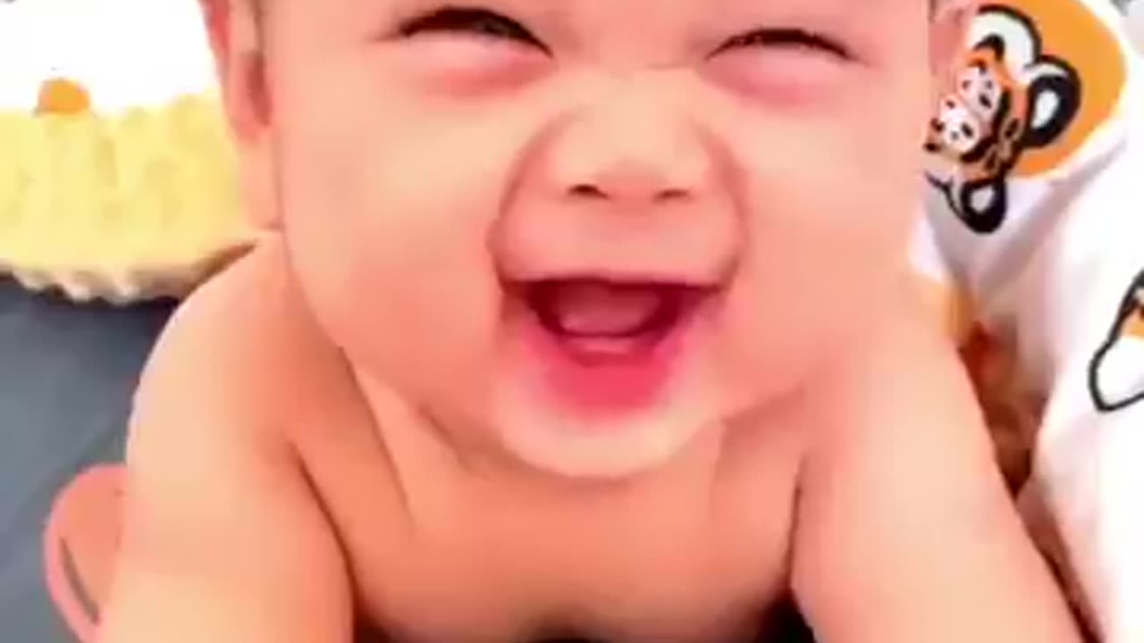 Cute babies laughing